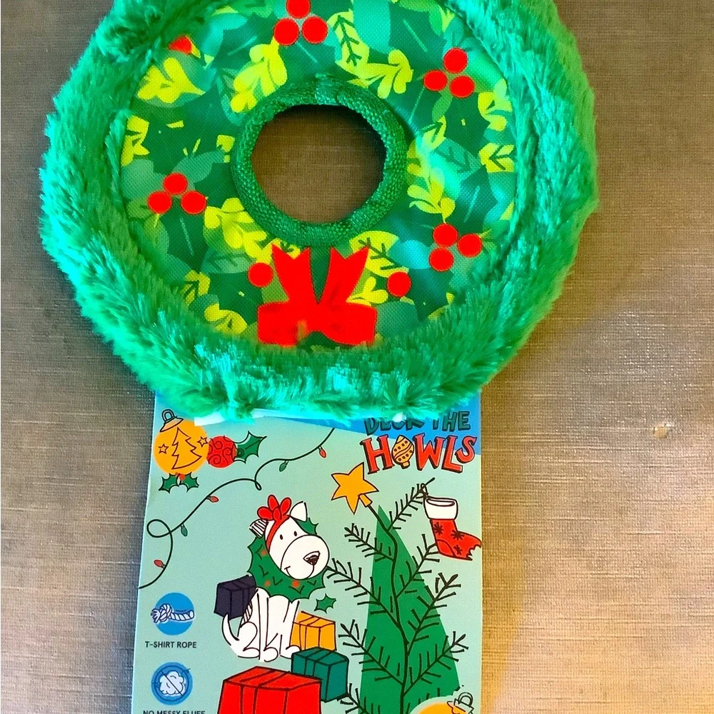 Barkbox Holiday Wreath Dog Toss, Festive Soft Yet Sturdy, Built w/ T-shi…